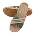 Hwayslon Fashion Unisex Linen Summer Beach Shoes Skidproof Indoor Slippers (7-8, Green)