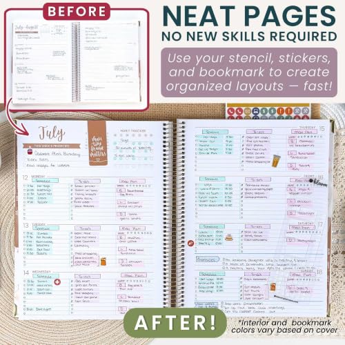 bloom daily planners HARDCOVER Planner 2027 (8.5" x 11") January - December 2027 Calendar Year - Task Goal Planner for Women - Monthly & Weekly Inspirational Agenda Book - Moonlit Garden - Image 3