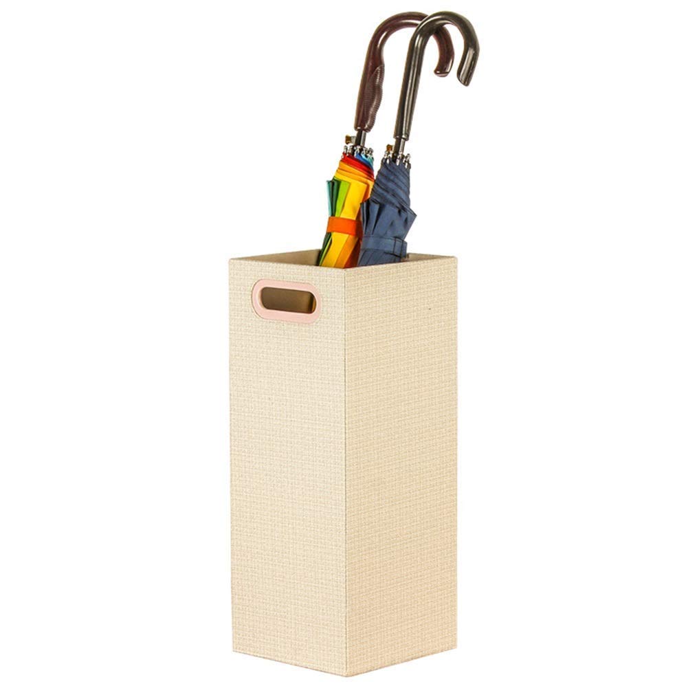 Porte-Parapluie en Cuir Anti-Chute : Rangement Carré Blanc pour Clubs de Golf et Axes