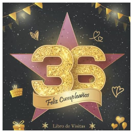 Libro de Visitas 36 Cumpleaños: Felicitaciones y fotos de los invitados | fiesta cumpleaños 36 años | para hombres y mujeres | Hollywod el paseo de la fama