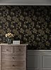 Timeet Self Adhesive Wallpaper Black Contact Paper Golden Rose Floral Line Print Peel and Stick Wallpaper 44x1000cm Removable Sticky Back Plastic Roll Waterproof Vinyl Film for Furniture Wall Cabinets #5