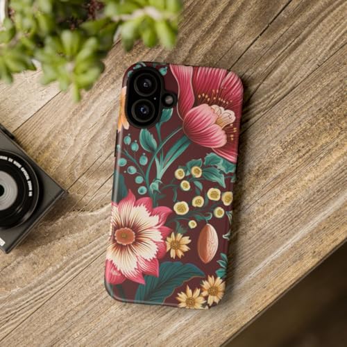 Coque rigide mate iPhone 16 Plus motif botanique floral bleu sarcelle luxe - 4