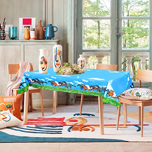 Hhlcwa 3 Pack Horse Party Tablecloth, Plastic Horse Racing Birthday Table Cover For Cowboy Themed Birthday Party Decorations Supplies, 107.8 X 51.2In #TOP6