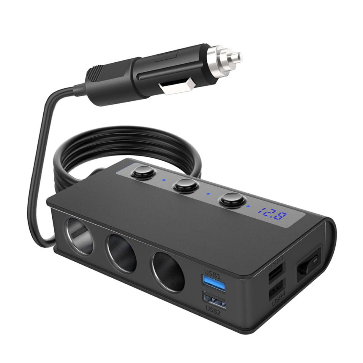 SECFOU Caricatore Auto Multiporta con Accendisigari e USB Adattatore Splittore Dc per Intelligente per Famiglia