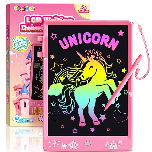 FUNNYB&G LCD Writing Drawing Tablet for Girls: 10 Inch Toddler Learning Doodle Scribble Board Erasable Drawing Pad Educational Travel Toy Christmas Birthday Gift for 3 4 5 6 7 8 Year Old Kids (Pink)