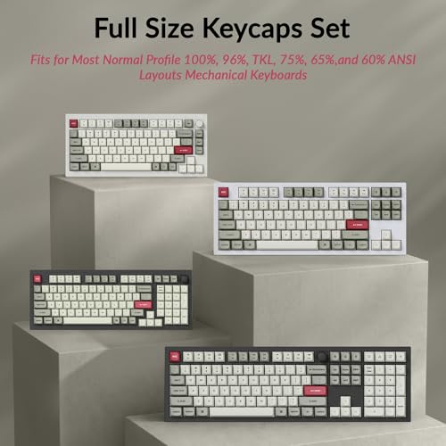 Image of Keychron OSA Profile Double-Shot PBT Keycap Full Keycap Set (141 Keys) - Retro, Compatible with MX Mechanical Switches, Non-Shine-Through, Fits ANSI Layouts (100%, TKL, 96%, 75%, 65%, 60%)