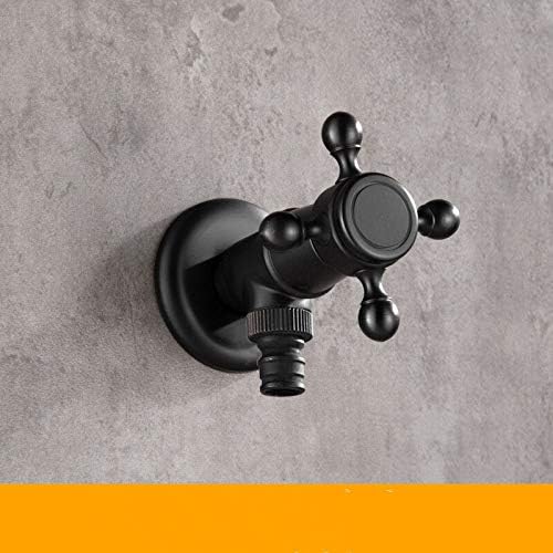 Brass Black Faucet Bathroom Washing Machine Faucet Mop Taps Toilet Corner Faucet Tap Garden Outdoor Mixer Double Using(ZT001B)