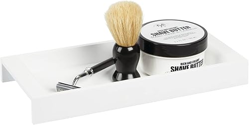 Miniatura 5 de mDesign Bandeja pequeña de madera, 5 "x 11" x 1.23" de alto, blanco