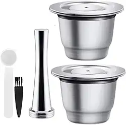 Cápsula Inox Reutilizável Kit 02 cápsula espresso + 1 Tamper, Cápsulas de café recarregáveis de aço inoxidável compativel com cafeteira - CITIZ C112 - CREATISTA PLUS - ESSENZA MINI C30 - INISSIA C40