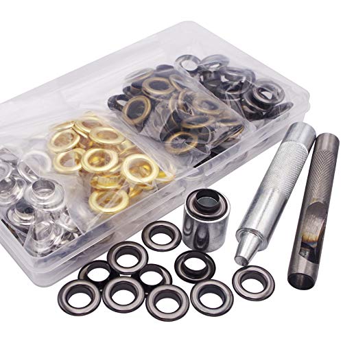 Wolfride 80064GJ0026 Brass Grommet Kit 10Mm 3/8 Inch Inside Diameter Canvas Grommet Kit Fabric Grommet Kit Tarp Eyelet Kit 100 Sets thumb #3