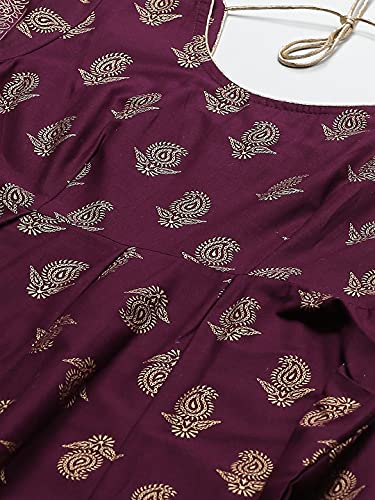 Image of PH POSHAKHUB Women's Printed Anarkali Kurta - Stylish Flared Ethnic Wear for Festive & Casual Occasions - Comfortable Fit, Soft Fabric, Elegant Design