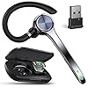 Ngsod Bluetooth Headset, Wireless Earpiece with Upgrade Noise Canceling Mic,500mAh Charging Case Support 72H Talking Time,Hand-Free Headphones with Mute Button for Computer Cell Phones Trucker Work