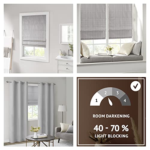 Madison Park Galen Cordless Roman Shades, Fabric Privacy Panel Darkening, Energy Efficient - Image 2