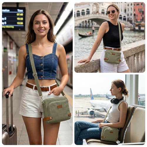 Image of Anti Theft Crossbody Bag for Women, RFID Blocking Travel Purse Slash Proof | CHUNLI Pickpocket Proof Crossbody Bags, Travel Purse Bag with Lockable Zippers & Slash Resistant Strap