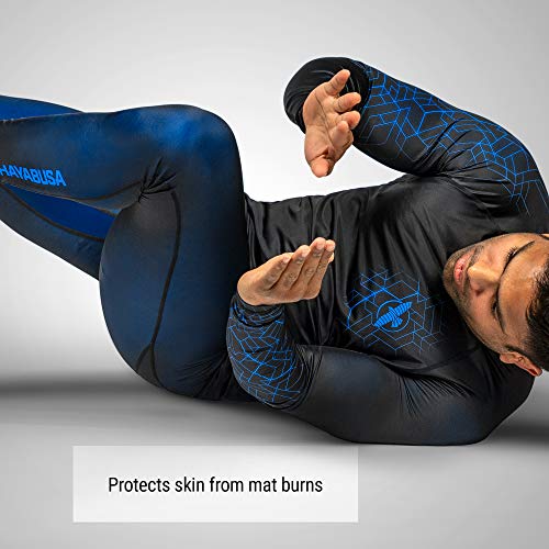 Hayabusa Geo Jiu Jitsu Compression Spats - Blue, Medium #TOP4