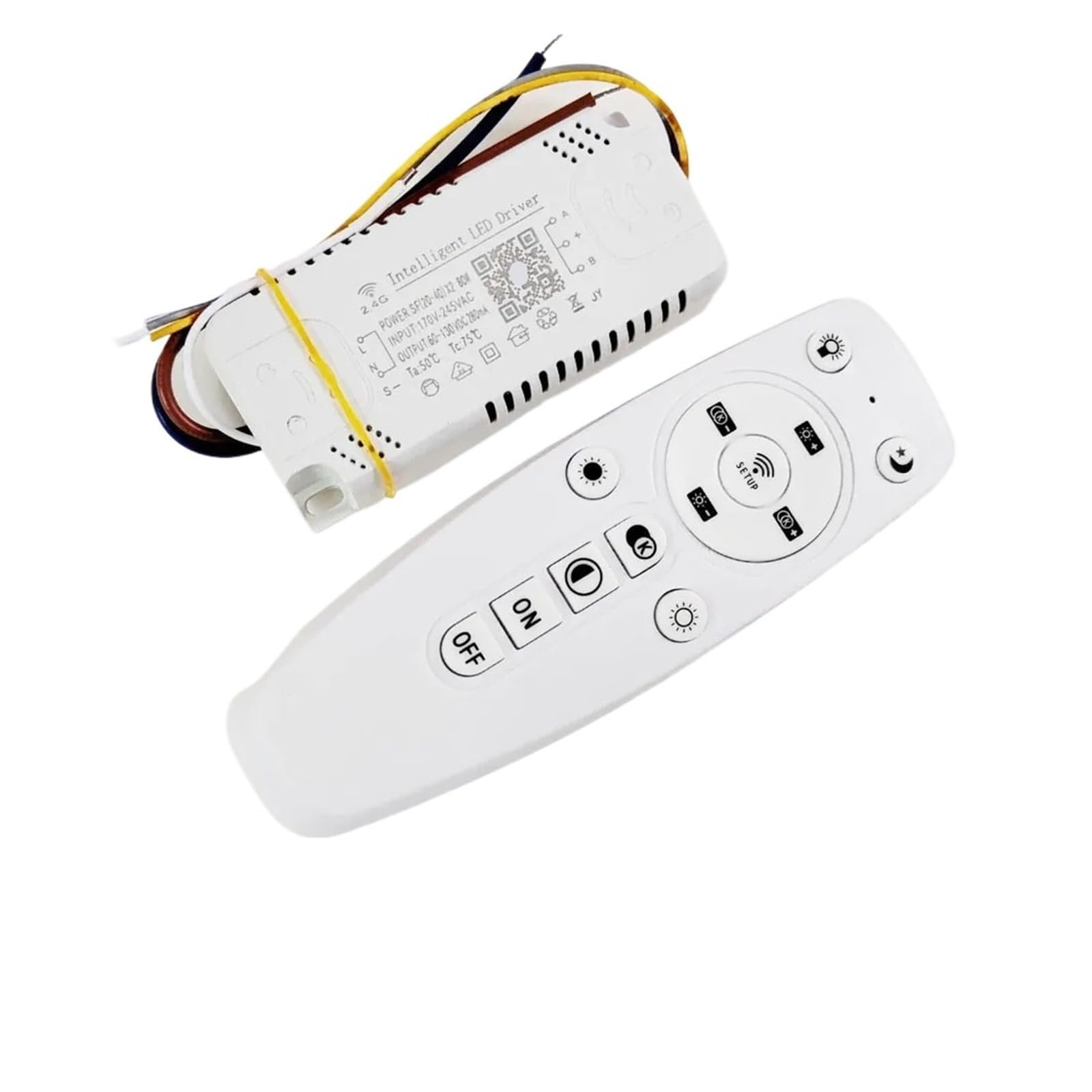 ZXAOMMBEA APP Controlled LED Driver 2.4G Remote Smart Transformer 12-24W 40W 80W 120W 360W for dimmable Color Changing Chandelier((20-40W) X2 80W)
