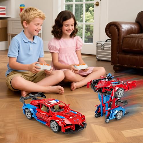 Image of 2 in 1 Remote Control Racing Car Building Blocks, Compatible with Lego STEM Toy Building Toys 694 PCS, Gifts Toys for Age 8-12 Years Old Kids Boys