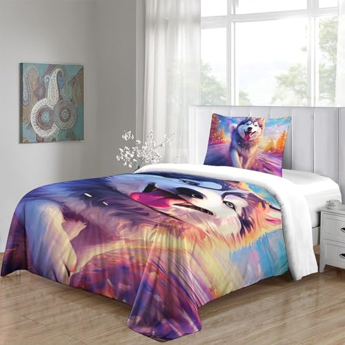 Housse de couette Husky douce en microfibre zippée lit simple - 5