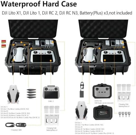 HESOYAM Waterproof Hard Case for DJI Lito 1/X1 and RC2/RC-N3 (Box Only) — 사진 2