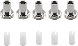5 Sets Fiber Optic Visual Fault Locator Replacement Parts Optical Ceramic Core Tube Sleeve + Metal Tip Fitting Connector Network Cable Tester