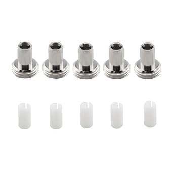 5 Sets Fiber Optic Visual Fault Locator Replacement Parts Optical Ceramic Core Tube Sleeve + Metal Tip Fitting Connector Network Cable Tester
