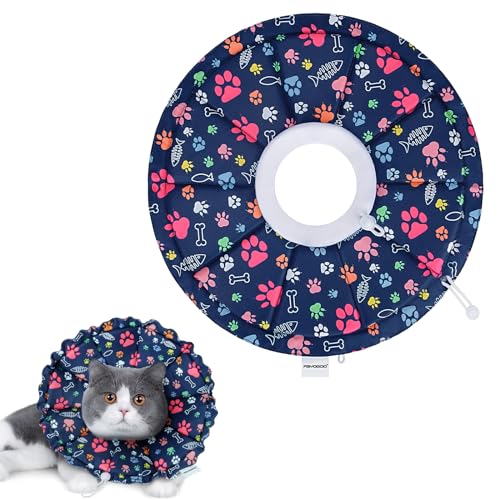 FAYOGOO Cat Cone Collar Soft – Adjustable Cat Recovery Collar After Surgery – Waterproof Soft Cone for Cats to Stop Licking FAYOGOO Cat Cone Collar Soft – Adjustable Cat Recovery Collar After Surgery – Waterproof Soft Cone for Cats to Stop Licking