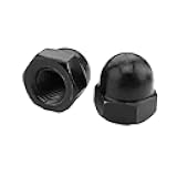 VIPERMARK 12 Pcs Stainless Steel Acorn Cap Nut,Used for Car Repair,Furniture Decoration,Construction,Etc-Black-M5