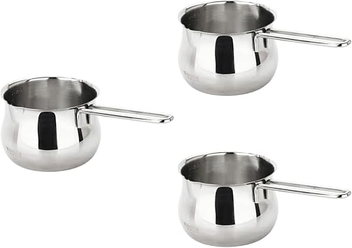 Cooking Pot, 2 Pcs Chocolate Milk Butter Melt Pan Sauce Pot Heating Pan Milk Pot Raclette Stainless Steel Stock Pot Chocolate Pot Butter Pot