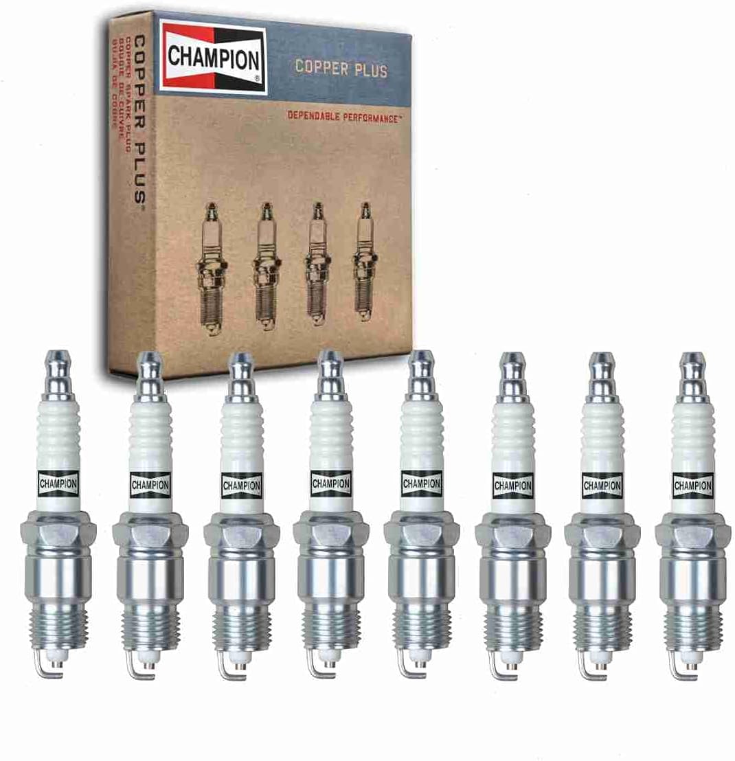 8 pc Champion Copper Plus Spark Plugs compatible with Ford F-250 5.0L 5.8L 7.5L V8 1974-1997