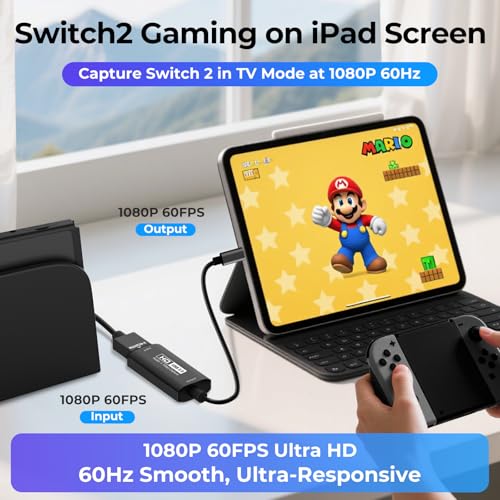 Tarjeta de Captura de Video, USB 3.0 HDMI a USB C Audio Capture Card, 4K 1080P60 Dispositivos de Captura para Juegos en Vivo Streaming Video Recorder, Compatible con Windows Mac OS System - imagen 2