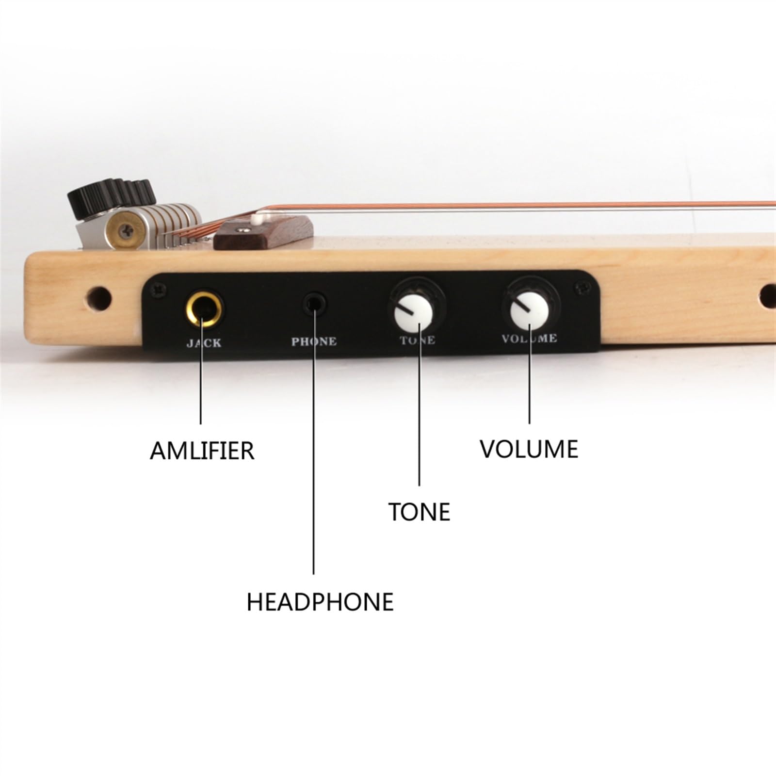 Pełna Skala Bezgłowa Cicha Podróżna Gitara Elektryczna Prawa/lewa Ręka Przenośna Składana Gitara Początkujący Bezgłowy Gitara Elektryczna (Color : Right 01)