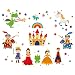 ufengke Prince and Princess Wall Stickers Castle Knights Wall Art Decals Wall Decor for Kids Bedroom Nursery Living Room