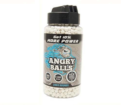 Angry Ball 2000 X 0.30G BB Pellets In Speed Loader Pot - White BB Polished - NOJammed