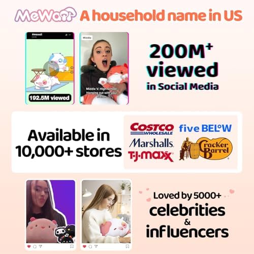 Mewaii Cute Cow Plush Pillow, Kawaii Plushies Highland Cow Stuffed Toys, Squishy Plushies, Cuddle Plush Pillow for Boys & Girls