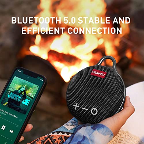 FIGMASU Portable Bluetooth Speaker, Bluetooth Wireless Speakers Waterproof IPX7, 24H Playtime, Enhanced Bass, Mini Shower Speaker with Microphone for Outdoor Boat Camping Travel (Black) - Image 7