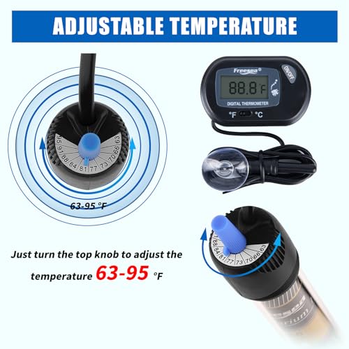 Image of FREESEA 300 Watt Aquarium Fish Tank Heater with Aquarium Submersible Thermometer
