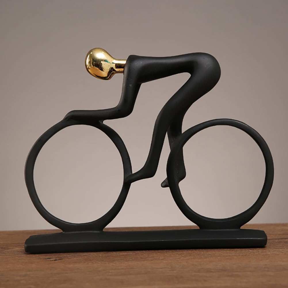 CHUOZI Sports Figure, Cycling Character Modeling Resin Ornaments Decorative Figures, Bike Race Hobby Ornament for Desktop Wine Shelf Decor (C)