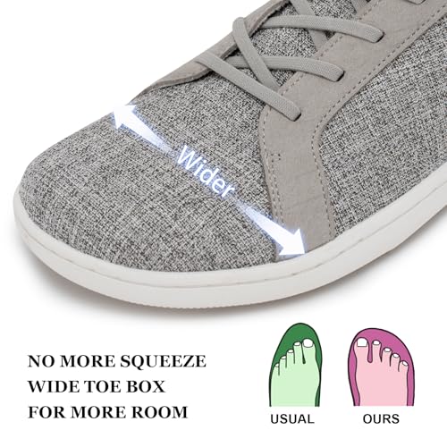 Image of Men's Barefoot Wide Toe Box Shoes - Minimalist Barefoot Shoes with Zero Drop Sole Extra Wide Slip on Walking Shoes for Men