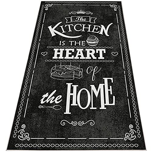Alfombra De Poliester Estampada 100 X 150cm Modelo Heartofthehome Negro Alfombra De Poliester Estampada 100 X 150cm Modelo Heartofthehome Negro