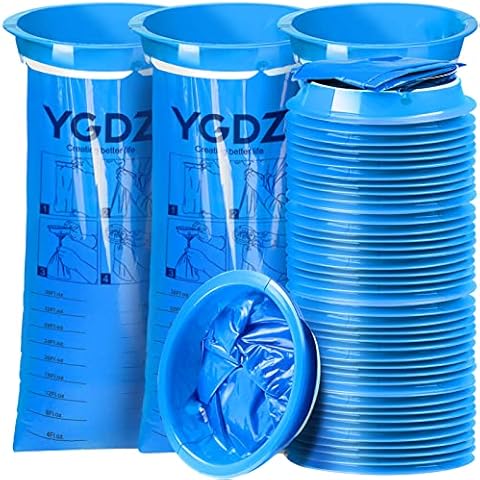 Emesis Bags, YGDZ 45 Pack Vomit Bag Disposable Barf Bags Car Throw Up Blue Nausea Bags for Travel Motion, 1000ml Cover