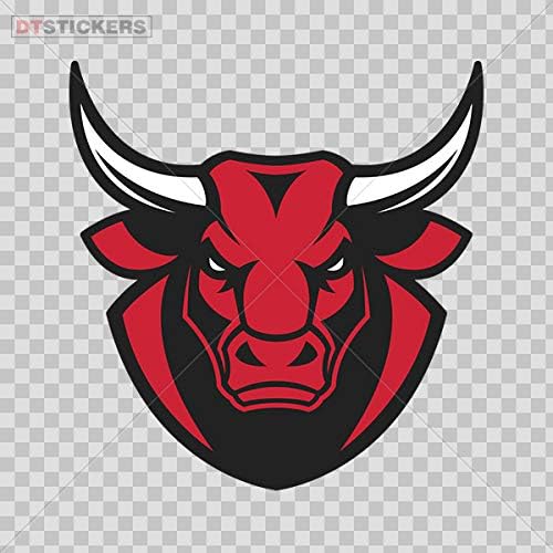 Vinyl Sticker Decal Mad Angry Red Bull Head ATV Car Garage Bike 12 X 11.5 in.