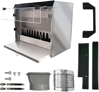 Water Curtain Airbrush Spray Booth,Portable Hobby Spray Paint Booth for Airbrushing with Wave Switches & Hand-Touch,3 LED Lights Turn Table and Filter Hose,for Painting Model DIY Craft