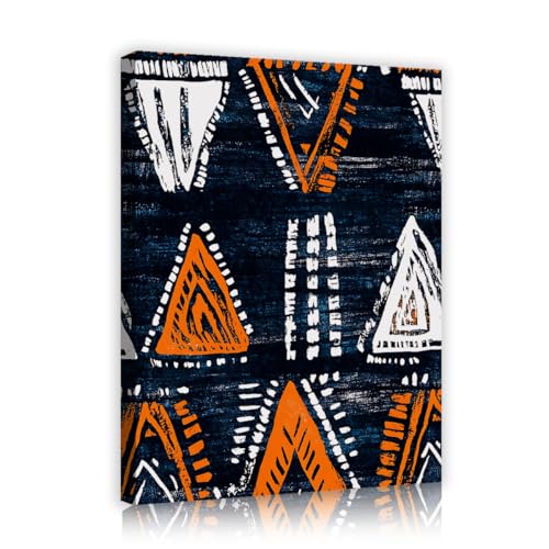 Tribal Mountain Canvas Framed Wall Art Bold Geometric Pattern Poster