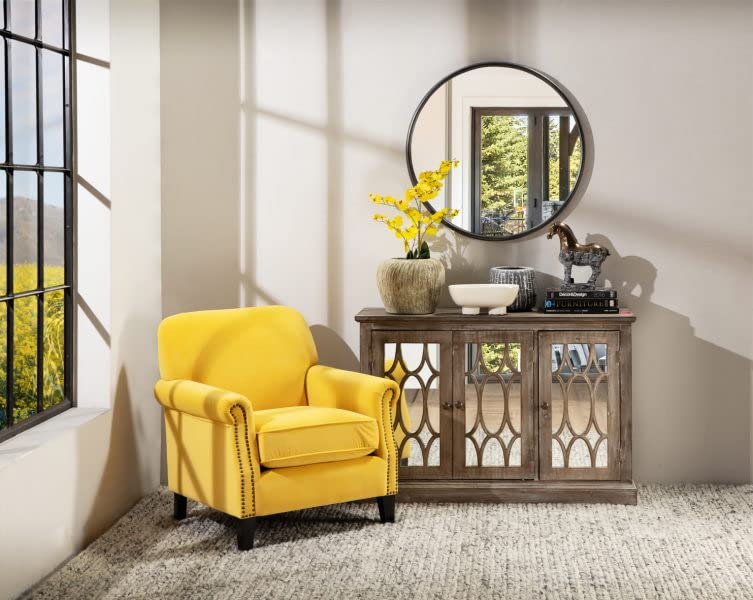 Home Furnish Single Seater CORE Wing Back Cushioned Lounge Chair for Living Room (Yellow)