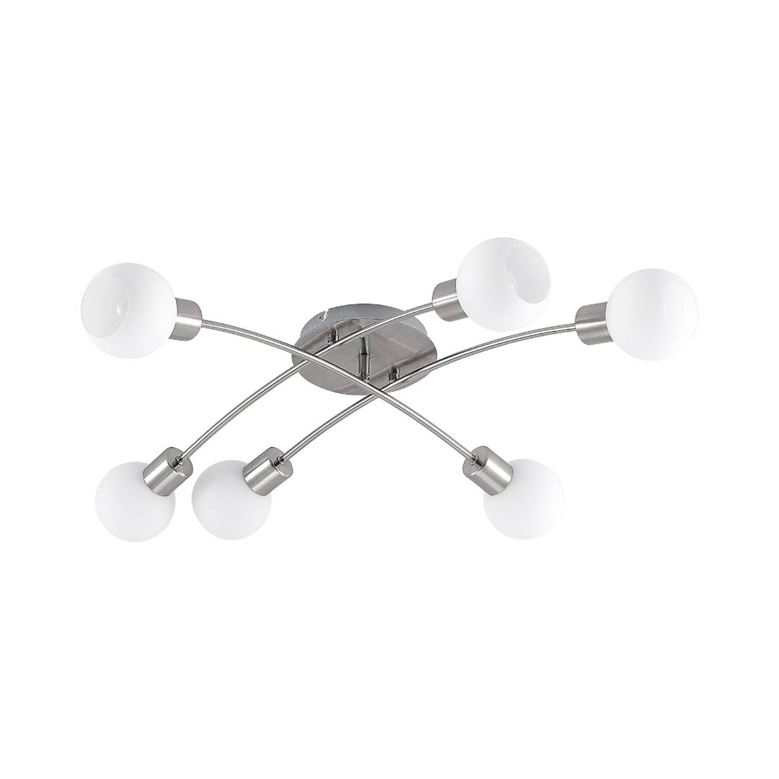 Lindby Deckenlampe Agmar (Modern) in Alu aus Metall (6 flammig, E14) - Deckenleuchte Lampe Wohnzimmerleuchte