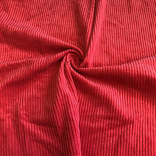 Velours de coton lavé pour rideaux de salon rouge vif coupon rideau drapé 500 x 140 cm