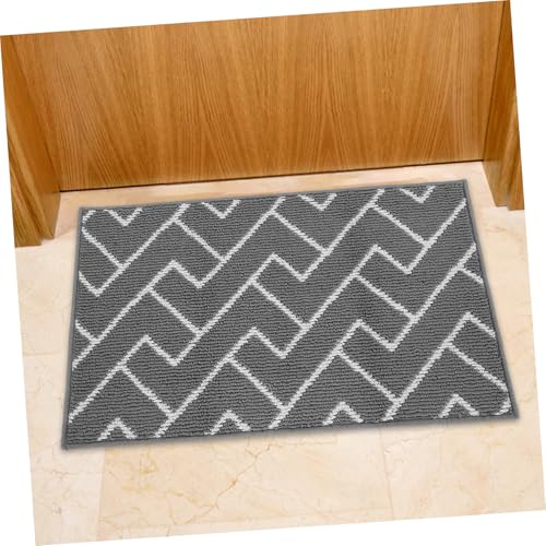 Tapis entrée intérieur lavable et géométrique gris