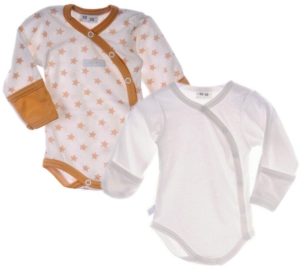2er Pack Baby Wickelbody mit Kratzschutz – Größen 44-92 – Weiche Babykleidung für Neugeborene & Kleinkinder