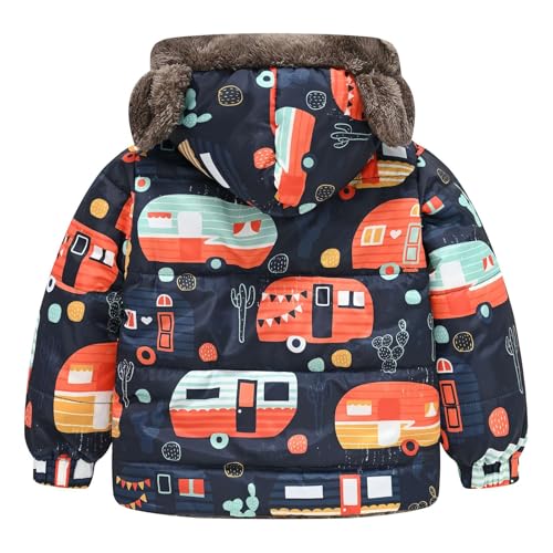 Boys Winter Fleece Hooded Jacket Toddler Kids Cute Warm Padded Coat Outerwear2