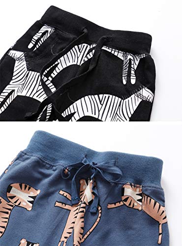 Little Boys Jogger Pants Toddler Boys' Drawstring Elastic Waist Cotton Casual Sweatpants 1PC/ 2 PCS Set3